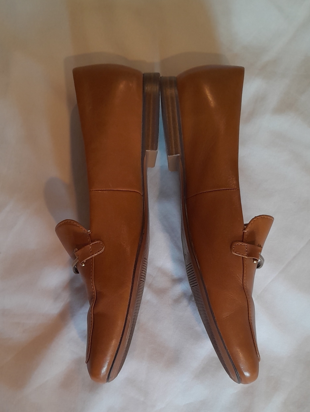 Naturalizer Emiline Brown Leather Loafers with Gold Horse bit Accent, 10 - Picture 4 of 8